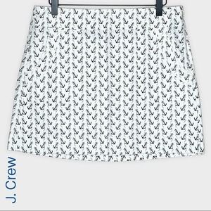 J Crew white & black nautical anchor print cotton mini skirt size 8